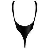 S- XL PU Faux Leather Sexy Extreme Micro Thong Women Swimwear One Piece Swimsuit Female Bather Bathing Suit Swim Monokini K1985C
