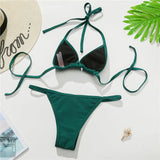 Bling Butterfly Rhinestone Bikini Women Swimwear Two-Pieces Bikini Set Female Swimsuit Halter Bather Bathing Suit Swim V2576