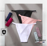 FINETOO 3Pcs/set Women's Cotton Panties Low Waist Bikini Briefs M-2XL Ladies Underwear Female Soft Solid Underpants Lingerie New