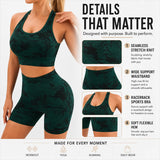 2 Pieces Workout Sets for Women,Tie-dye Seamless Yoga Shorts with Sports Bras,Athletic Matching Outfits,Gym,Casual