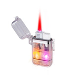New Creative Transparent Body LED Colored Light Lighter Windproof Waterproof Cool Flashlight Jet Lighter Smoking Accessories