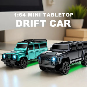 1/64 Scale Drift RC Car 2.4G Desktop Mini Racing Model with ESP 4WD Remote Control Vehicle Toy For Adults Kids Ideal Gift
