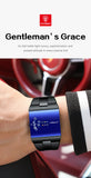 POEDAGAR Top Rectangle Original Men Watch Waterproof Fashion Man Wristwatch Stainless Steel Quartz Sport Men's Watches+Box Reloj