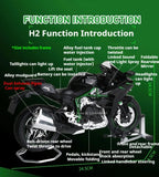 1:9 Scale H2R Motorcycle Model Toy Car Alloy Body Ignitable Start Spray Motor Models Shock Absorption Vehicles