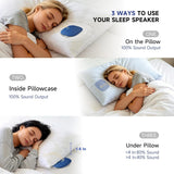 Riksoin Pillow Speaker for Sleeping, 100 White Noise + App, Ultra-Thin Flat Bluetooth, for Side Sleeper, Auto-Off Timer (Blue)
