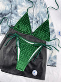 New Halter Velvet High Leg Cut Bikini Women Swimwear Female Swimsuit Two-Pieces Bikini Set Padded Bather Bathing Suit Swim V4502