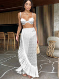 Sexy 3Pieces Push Up Bikini Set Women Swimsuit High Waist Perspective Tassel Skirt Beach Outing Bathing 2024 Feminine Swimwear