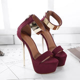 Liyke Fashion Design Metal Ankle Cover Strap Women Sexy 16CM Sandals Platform High Heels Party Club Stripper Pole Dance Shoes