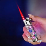 Metal Relief Lantern Inflatable Lighter Portable Windproof Butane Turbine Torch Jet Blue Flame Cigar Tool Fashionable Men's Gift