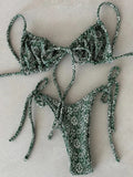 Sexy Ruffle Frilled Micro Thong Bikini 2025 Women Swimwear Female Swimsuit Two-pieces Bikini set String Bather Bathing Suit Swim