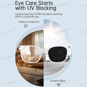 Smart Glasses Bluetooth Anti Blue Photochromic listen Music Calls Color Changing Lens Versatile Functions Stylish Glasses New