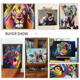 GATYZTORY Diy Paint By Numbers For Adults Beginners Wolf Animals Acrylic Painting By Number Kits Home Decoration Frameless