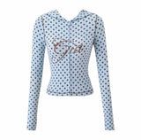 Gia 26SS Slim Fit Letter Printed Open Thread Design Hooded Zipper Short Jacket Pants Set