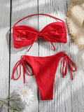 Miyouj Push Up Swimwear High Cut Bikinis Sexy Two Piece Suits Solid Bikini Set New Swimsuits String Bathsuit 2026 Swimsuit