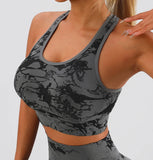 2 Pieces Workout Sets for Women,Tie-dye Seamless Yoga Shorts with Sports Bras,Athletic Matching Outfits,Gym,Casual