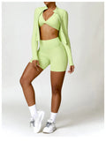 New Running Elasticity Yoga Jacket Zipper Slimming Top Coat Women's Sports Jacket Gym Workout Sports Long Sleeves Women Tights