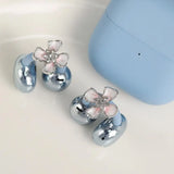 New Elegant Flower Shaped Headphone Rhinestones Buckles Clip On Attachment For FreeClip 1 2 Zircons Embellishment