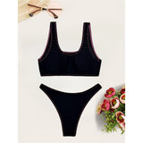 Solid Brazilian High Leg Cut Padded Bikini Female Swimsuit Women Swimwear Two-Pieces Bikini Set Bather Bathing Suit Swim V5792