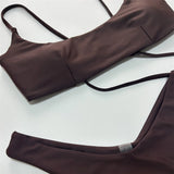 Lace Up Brazilian High Cut Leg Bikini Female Swimsuit Two-Pieces Bikini Set Women Swimwear Padded Bathing Suit Bather Swim V6654