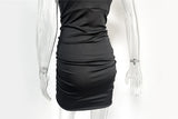 Sexy V Neck Mini Dress Sleeveless Ruched Bodycon Dress Women Elegant Summer Dress Party Tight Dress Clubwear Vestidos Lady D247