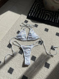 Halter Shiny PU Faux Leather Bikini Female Swimsuit Women Swimwear Two-piece Bikini Set Mini Micro Thong Bathing Suit Swim Lady
