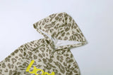 Weird Puss Letter Leopard Print 2 Piece Set Women Casual Zip Hooded Crop Jacke+Leggings Matching Stretch Sporty Street Outfits