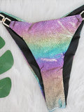 Gradient Snake Skin Bikins 2025 Diamond Bikini Female Swimsuit Women Swimwear Two-pieces Bikini Set Mini Micro Bathing Suit Swim
