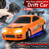 Mini Drift RC Car Supra 1/64 Scale With Gyro 2.4Gh Remote Control Professional High-Speed Turbo Racing Toy 1+ Birthday Gift