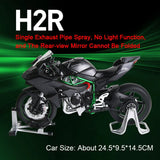 1:9 Scale H2R Motorcycle Model Toy Car Alloy Body Ignitable Start Spray Motor Models Shock Absorption Vehicles
