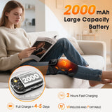 Electric Heated Knee Massager With 3 Heat Levels 3 Vibration Modes, Rechargeable Knee Support Wrap with Timer and Touch Screen, Extended Strap
