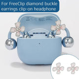 New Elegant Flower Shaped Headphone Rhinestones Buckles Clip On Attachment For FreeClip 1 2 Zircons Embellishment