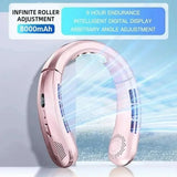 8000mAh Electric Hanging Neck Fan Portable Bladeless Mini Rechargeable Mute LED Digital Display Air Cooler For Outdoor