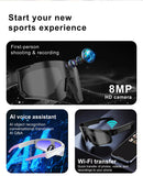 Lenovo AI Smart Glasses ChatGPT 8K Camera 2400W Anti-shake Cycling Video&Photo Sport Sunglasses DualMic 32GB Windproof Goggles