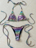 Gradient Snake Skin Bikins 2025 Diamond Bikini Female Swimsuit Women Swimwear Two-pieces Bikini Set Mini Micro Bathing Suit Swim
