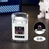Waterproof Lighter Double Arc Mini Electronic Windproof Lighter Electric Transparent USB Rechargeable Lighters Outdoor Camping