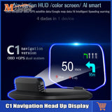 C1 Navigation Projection For HUD OBD2 GPS Bluetooth-compatible Auto Head Up Display Overspeed RPM Voltage Warning Car Parts
