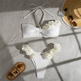 2026 Sexy 3D Flowers Halter Brazilian Bikini Women Swimwear Female Swimsuit Two-Pieces Bikini Set Bather Bathing Suit Swim V5236