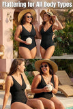 S - XXL Twist Front V Neck One Piece Swimsuit Women Swimwear Female Slim Monokini Backless Bathing Suit Swim Beachwear Bodysuit