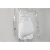 Sexy Halter Backless Bodycon Dress Sleeveless Ruched Slim Mini Dress For Women Party Tight Sundress Clubwear Vestidos Lady D214
