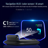 C1 Navigation Projection For HUD OBD2 GPS Bluetooth-compatible Auto Head Up Display Overspeed RPM Voltage Warning Car Parts