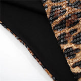 Shestyle V Neck Sequin Mini Sexy Dress Women Backless Sleeveless Halter Leopard Sheath Skinny Party Outfits Dot Brown Wild 2025