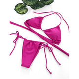 Sexy 11 Color Halter Mini Micro Thong Bikini Female Swimsuit Women Swimwear Two-Pieces Bikini Set Bather Bathing Suit Swim V4064