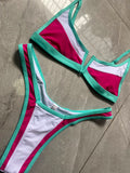 Splicing Denim V Shaped Thong Bikini Women Swimsuit Female Swimwear Two Pieces Bikini Set Bather Push Up Bathing Suit Swim Lady