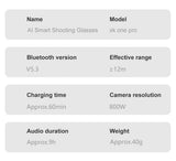 Lenovo Smart AI Glasses 800W HD 8K Shooting Camera Photo Video Voice Call Translation Waterproof Bluetooth AI Motorcycle Glasses