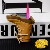 Stylish Leather Boot Craft Torch Lighter Classic Open Windproof Flame Integrated Bottle Opener Unique Novelty Men Smoking Gadget