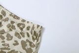 Weird Puss Letter Leopard Print 2 Piece Set Women Casual Zip Hooded Crop Jacke+Leggings Matching Stretch Sporty Street Outfits