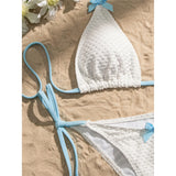 Sexy Halter High Leg Cut Bikini Women Swimwear Two-Pieces Bikini Set Female Swimsuit Bow Strappy Bather Bathing Suit Swim V6526