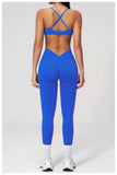 2PCS Yoga Suit Women Tracksuit Sports Bra High Waist Leggings Outfit Gym Set Fitness Athletic Wear Workout Clothes Sportswear