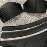 Sexy High Waist Bikini Bandeau Swimsuit Female  Women Swimwear Two-Pieces Bikini Set With Bra Cup Bather Bathing Suit V1297