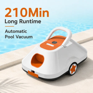 Cordless Robotic Pool Cleaner with 210Mins Long Runtime Automatic Pool Vacuum Smart Path Planning Auto-Parking Large Coverage Up to 2200 Sq.Ft